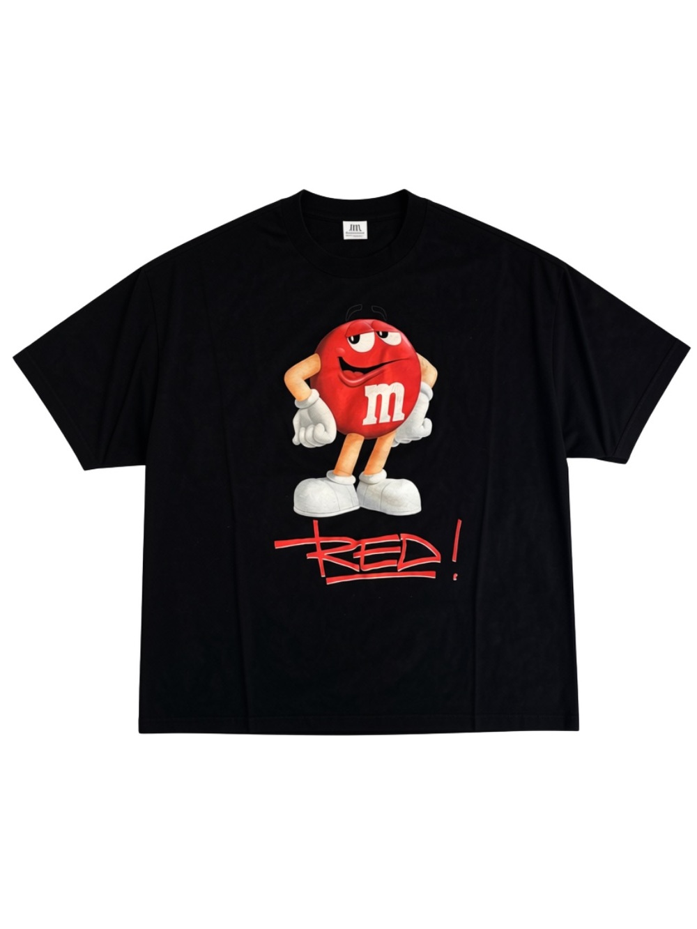 2000’s RARE M&M'S Black Short Sleeve Tee with Red M&M Graphic